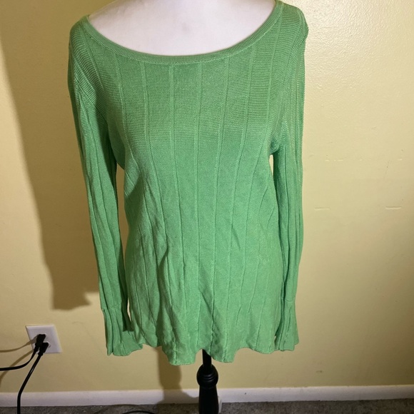 Rafaella Vibrant Green Knit Top Small - Picture 3 of 6